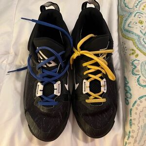 Nike Kids Shoes Black with Blue and Yellow Laces